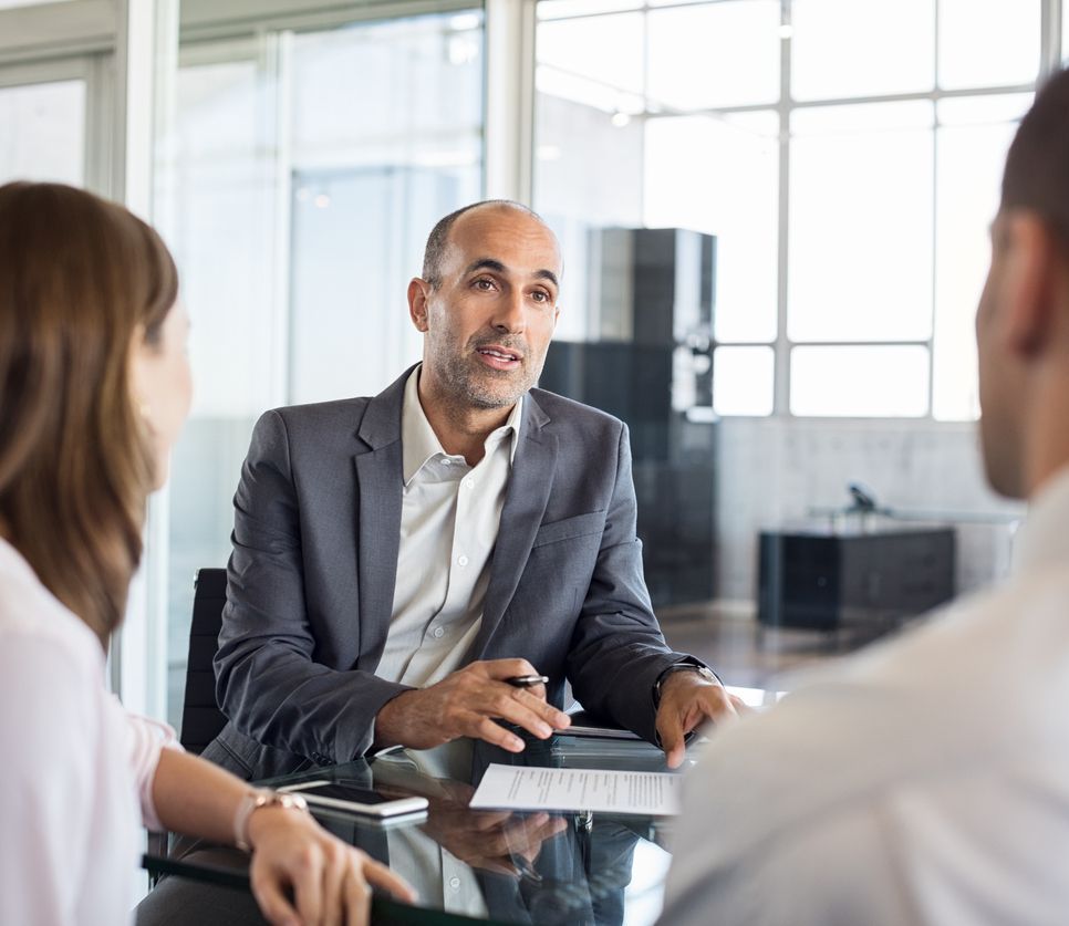 Financial advisor with clients